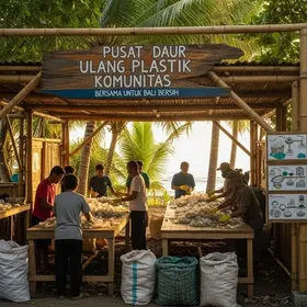 Community plastic recycling center in Bali
